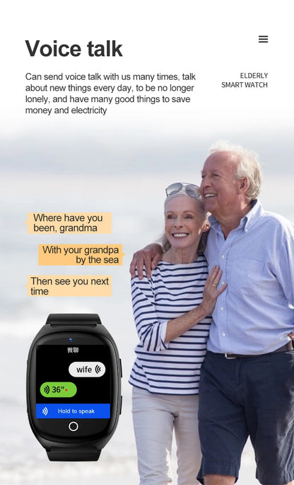 4G Elderly Tracker Smart watch D300 Body Temperature Heart Rate Blood Pressure GPS Location Tracking Phone Watch for Old People