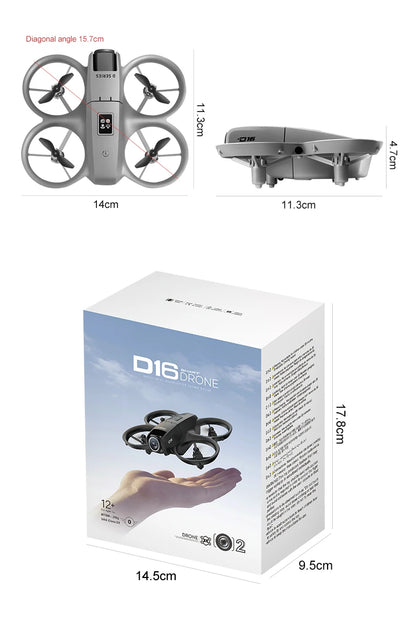 D16 Drone 8K HD With FPV Dual Camera RC Brushless Power Motor 5G WIFI Smart Obstacle Avoidance Profesional Aerial Quadcopter Toy