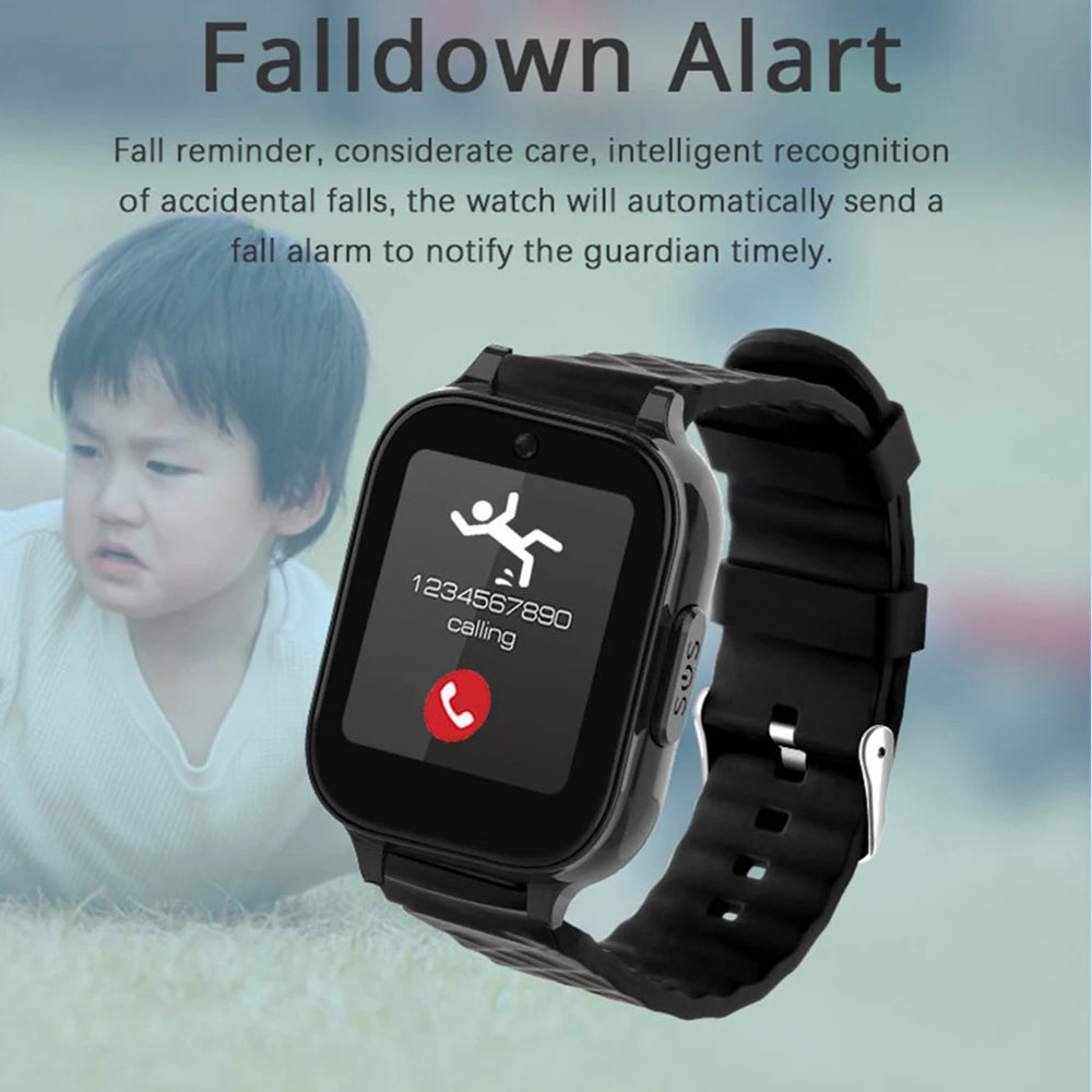 Newest 4G Smart GPS Watch Tracker Elderly Fall-down Alert SOS Emergency Alram Two-way Video Call HR &amp; BP Body Temp. Blood Oxygen