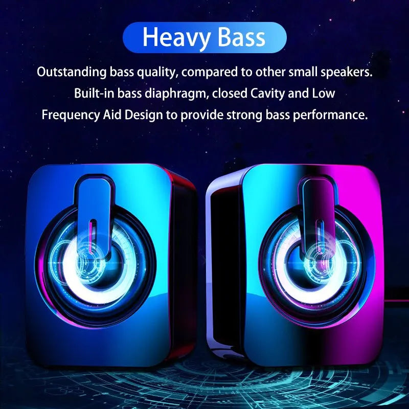 Mini Computer Speaker Stereo Sound With Microphone 3.5mm AUX Cable Home Office Speaker For Desktop Notebook Computer Loudspeaker