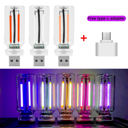 USB Night Light Touch Dimming LED Incandescent Filament Light Bulb Car Interior Lighting Atmosphere Lamp for Party Room Car