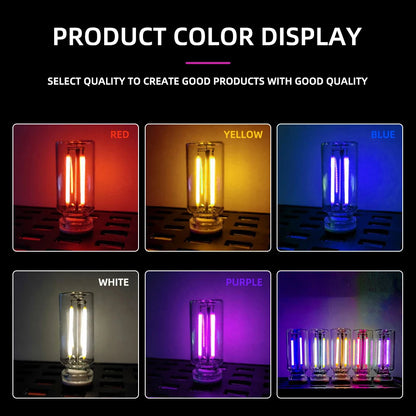 USB Night Light Touch Dimming LED Incandescent Filament Light Bulb Car Interior Lighting Atmosphere Lamp for Party Room Car