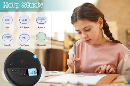 Portable Is CD Player Two-way Bluetooth 5.0 Built-in Speaker HIFI CD Music Walkman ASP Rechargeable USB Lossless Playback