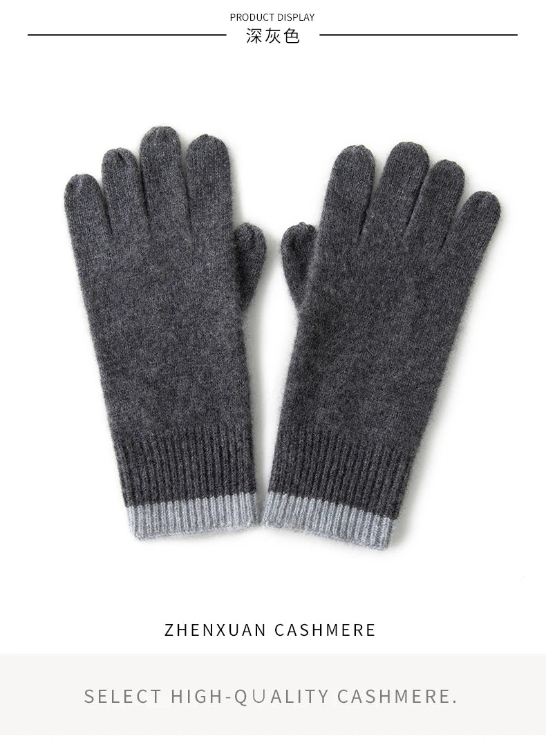 Winter Cashmere Gloves for Women Warm Touch Screen Gloves Cold Protection Full Finger Mittens Outdoor Cycling Thick Glove