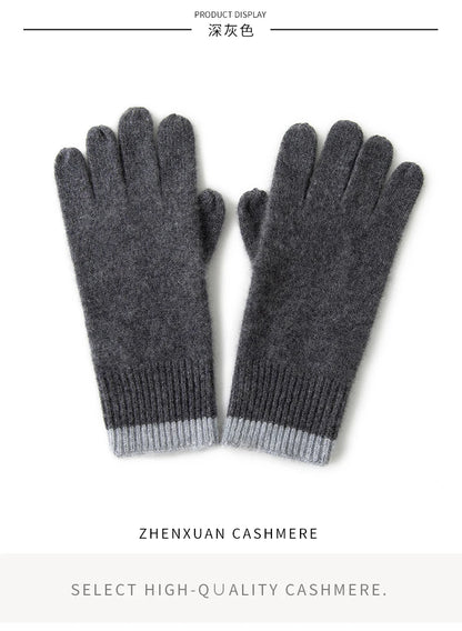 Winter Cashmere Gloves for Women Warm Touch Screen Gloves Cold Protection Full Finger Mittens Outdoor Cycling Thick Glove