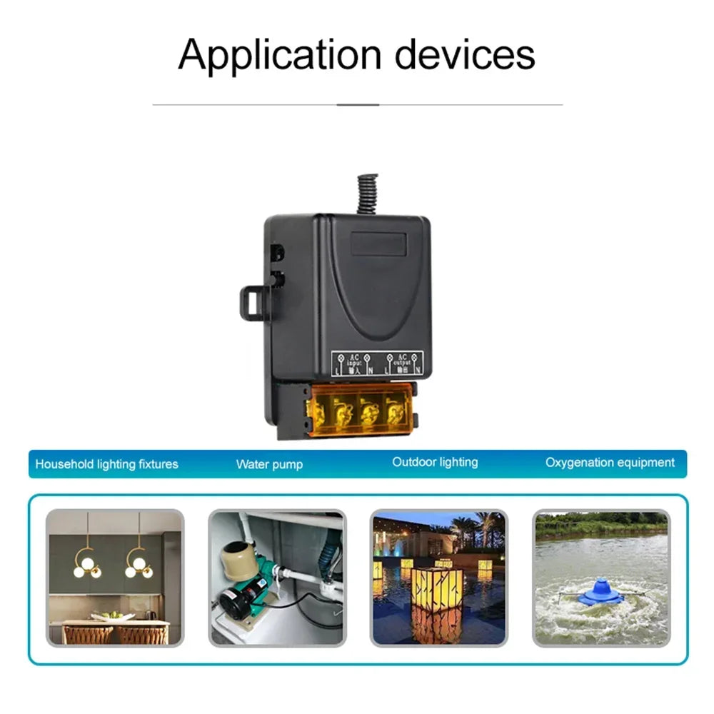 AC 110V 220V 30A Relay Wireless Remote Control Switch System RF 433Mhz Transmitter On Off for Water Heaters Ceiling LED Lamp