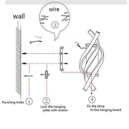 Modern LED Wall Lamp Curved Spiral 2 Pieces Lamps Bedroom Bedside Corridor Living Room Staircase Corridor Home Decor Led Lights