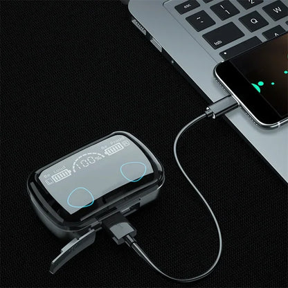 M10 TWS Wireless Earbuds: Sports Waterproof Design, Bluetooth Connection, 9D Stereo Sound + Charging Box &amp; Microphone