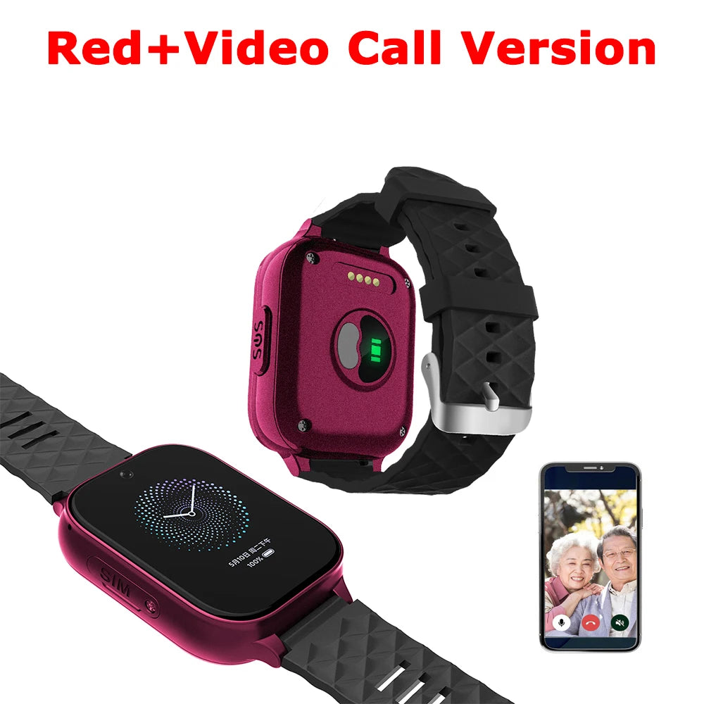Newest 4G Smart GPS Watch Tracker Elderly Fall-down Alert SOS Emergency Alram Two-way Video Call HR &amp; BP Body Temp. Blood Oxygen
