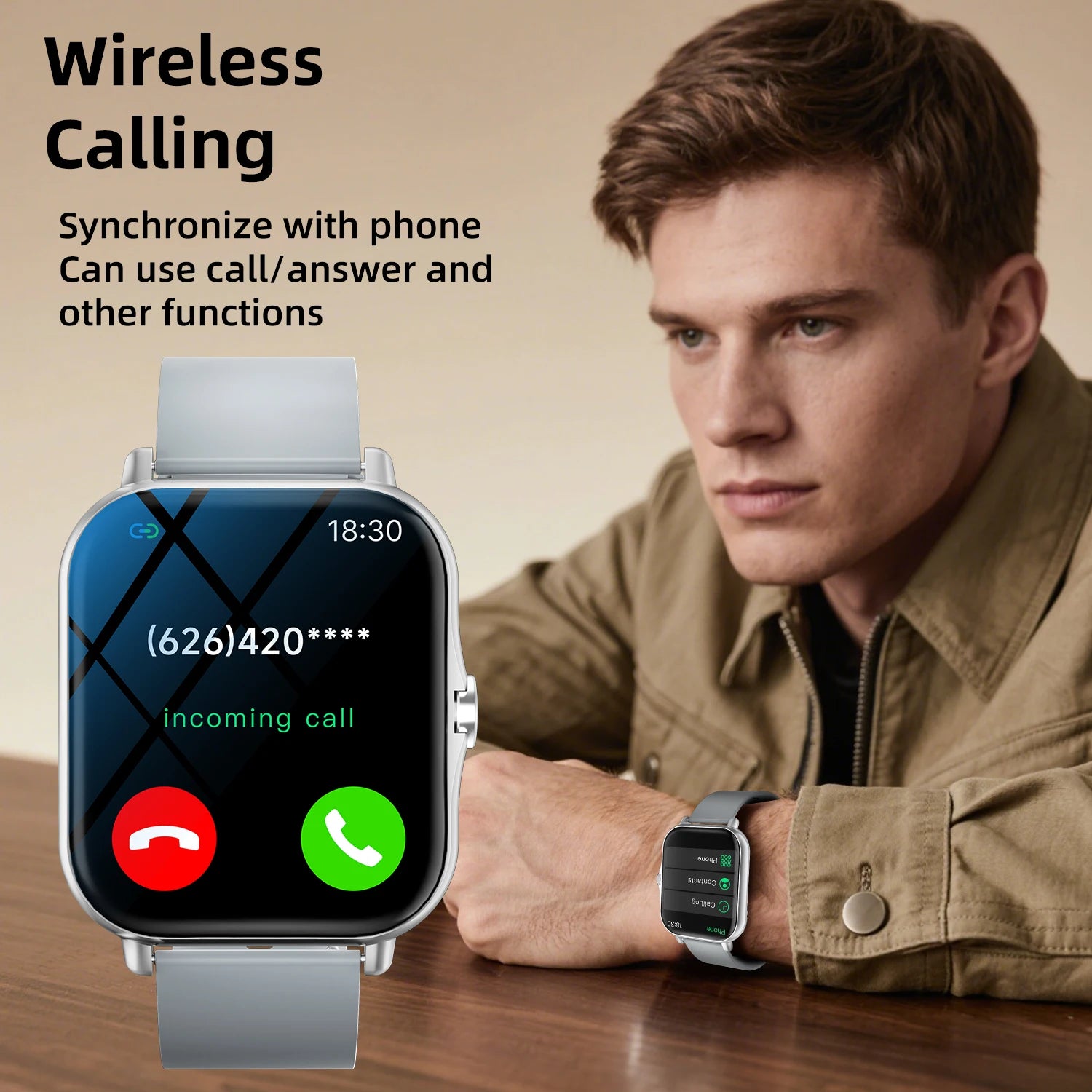 2025 New Smartwatch 1.83‘‘HD Screen with Wireless Call Sport Fitness Tracker Music Control Sedentary Reminder for Men Women Gift