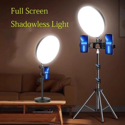 LED Photo Studio Light Video Lighting Recording Photography Panel Lamp &amp; Tripod Stand Remote For Youbute Game Live Phone Holder