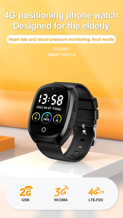 4G Elderly Tracker Smart watch D300 Body Temperature Heart Rate Blood Pressure GPS Location Tracking Phone Watch for Old People