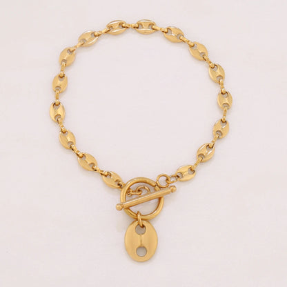 316L Stainless Steel Coffee Bean Pendant Bracelet For Women Fashion Coffee Bean Shape Chain Bracelets Jewelry Gift