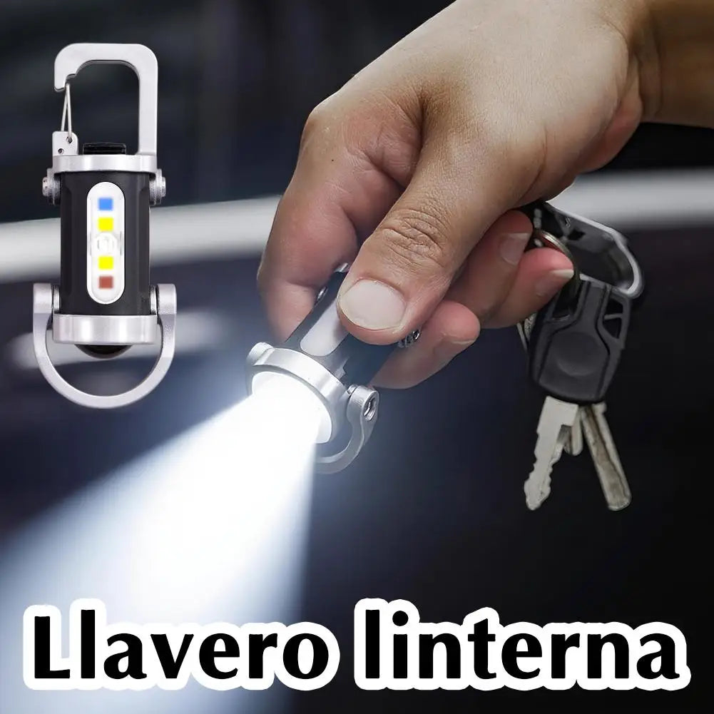LED Keychain Light USB Charging Small Camping Flashlight Powerful LED Key Chain Lamp for Outdoor Survival Fishing Climbing