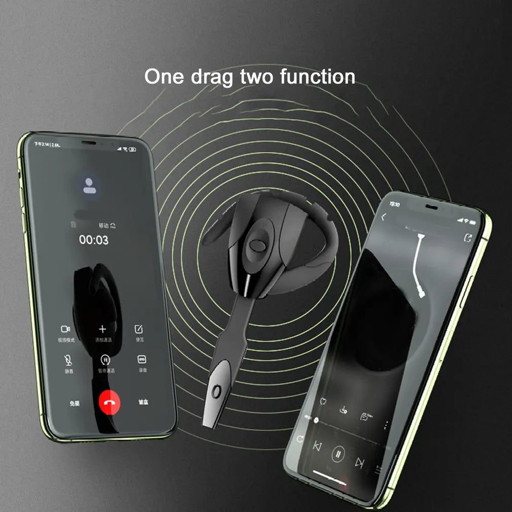 Bluetooth Earphone For Car Driving Standby High Sensitivity Handsfree Rechargeable Wireless Headset With Microphone Dropshipping