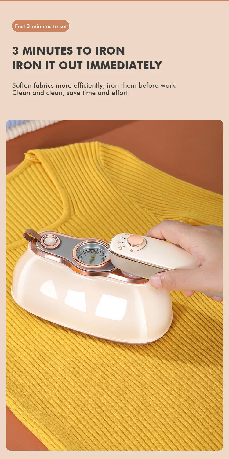 1200W Portable Garment Steamer Mini Handheld Steam Iron for Garments Wet and Dry Dual Use Electric Iron Travel Ironing Machine