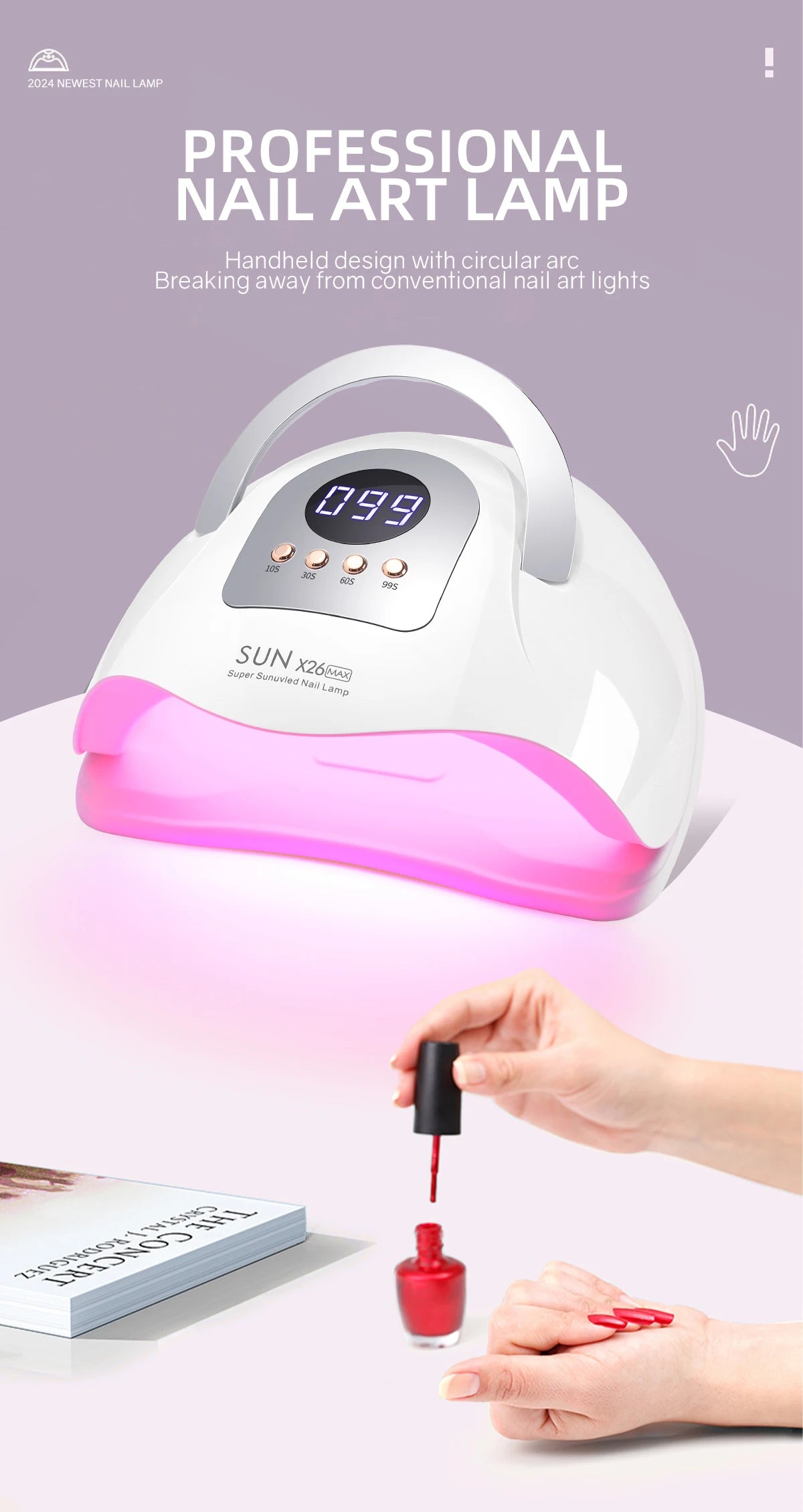 SUN X26 MAX Nail Dryer Machine 380W UV LED Lamp for Nails 81LEDS Gel Polish Curing Manicure Lamp With Auto Smart Sensor Nail Art
