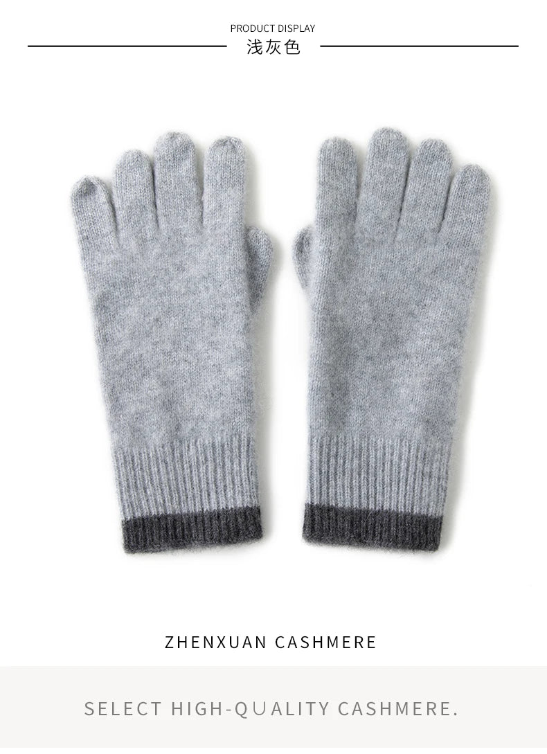 Winter Cashmere Gloves for Women Warm Touch Screen Gloves Cold Protection Full Finger Mittens Outdoor Cycling Thick Glove
