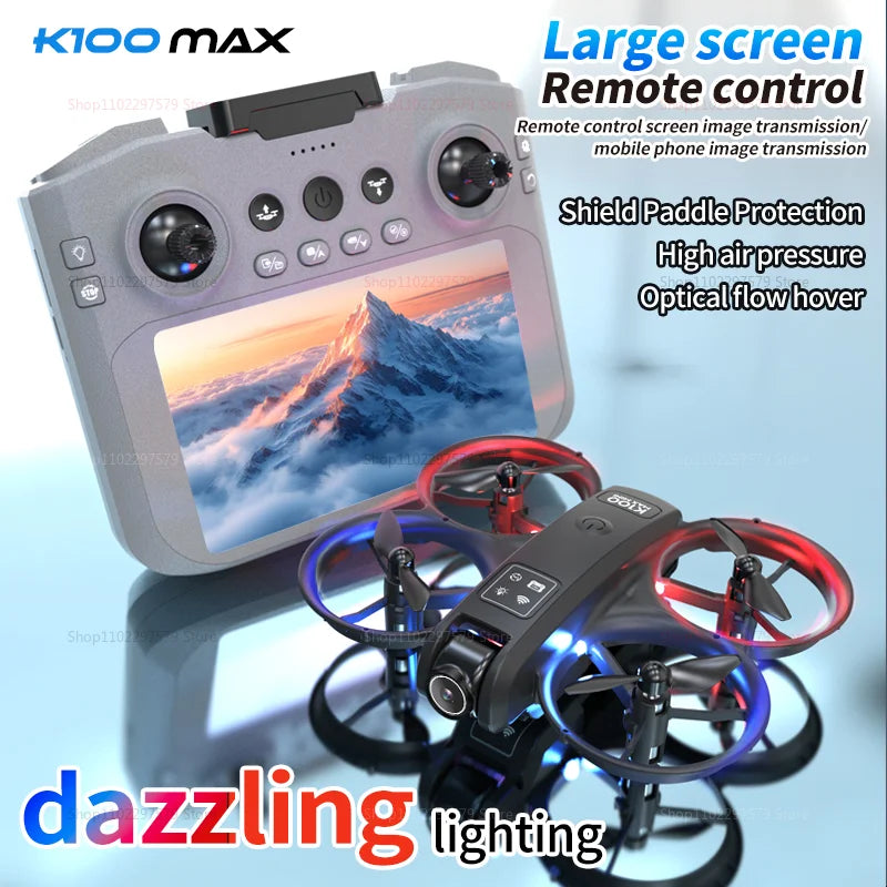K100 MAX HD 8K Drone With Dual Cameras Obstacle Avoidance Optical Flow Professional Aerial Photography Video For Kid Adults Gift