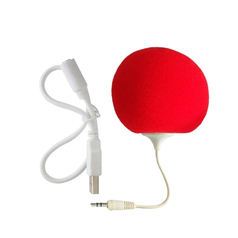 Portable Speaker Mini USB Speaker with 3.5mm Sponge Ball Speaker Lightweight used for Mobilephone PC Laptop DropShipping