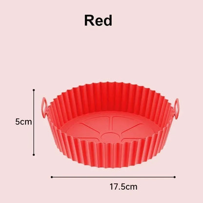 Air Fryer Silicone Liners Air Fryer Silicone Pot Reusable Silicone Air Fryer Liners Food Safe Non Stick Air-Fryer Accessories