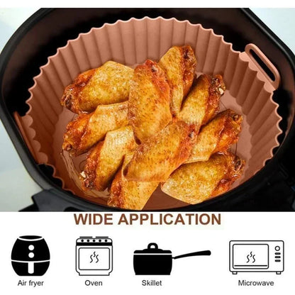 Air Fryer Silicone Liners Air Fryer Silicone Pot Reusable Silicone Air Fryer Liners Food Safe Non Stick Air-Fryer Accessories