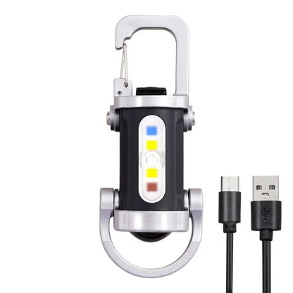 LED Keychain Light USB Charging Small Camping Flashlight Powerful LED Key Chain Lamp for Outdoor Survival Fishing Climbing