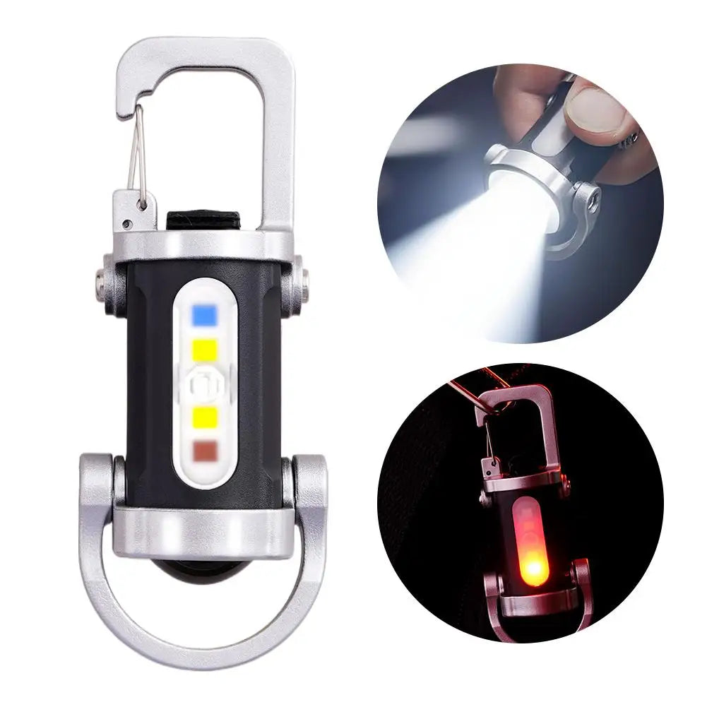 LED Keychain Light USB Charging Small Camping Flashlight Powerful LED Key Chain Lamp for Outdoor Survival Fishing Climbing