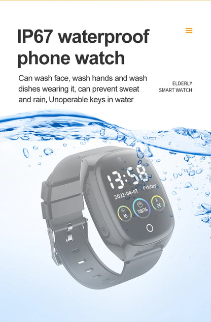 4G Elderly Tracker Smart watch D300 Body Temperature Heart Rate Blood Pressure GPS Location Tracking Phone Watch for Old People