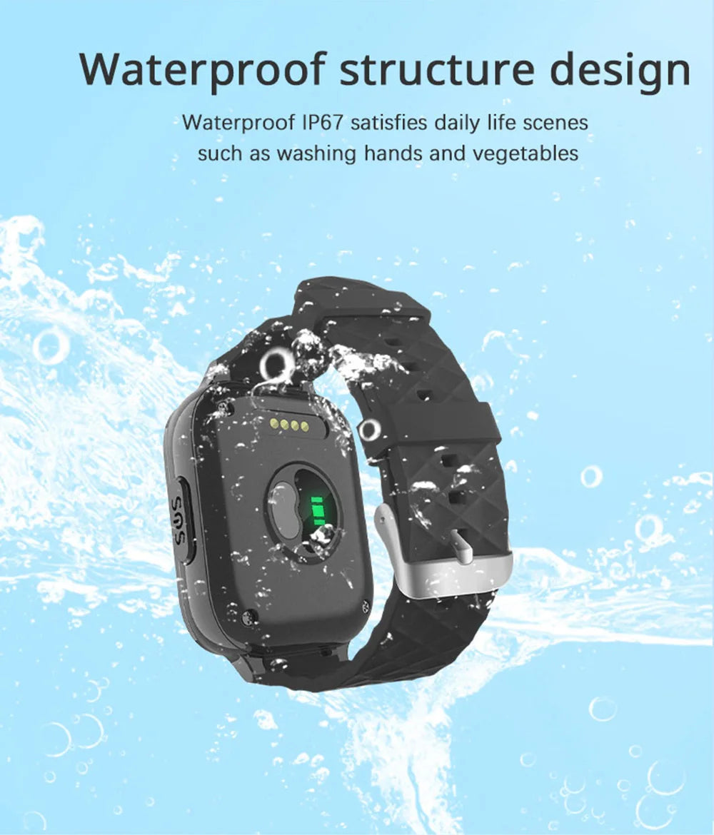 Newest 4G Smart GPS Watch Tracker Elderly Fall-down Alert SOS Emergency Alram Two-way Video Call HR &amp; BP Body Temp. Blood Oxygen