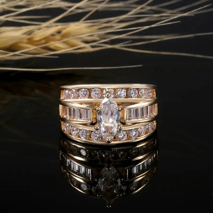 Luxury Marquis Cut Droplet Ring Women&