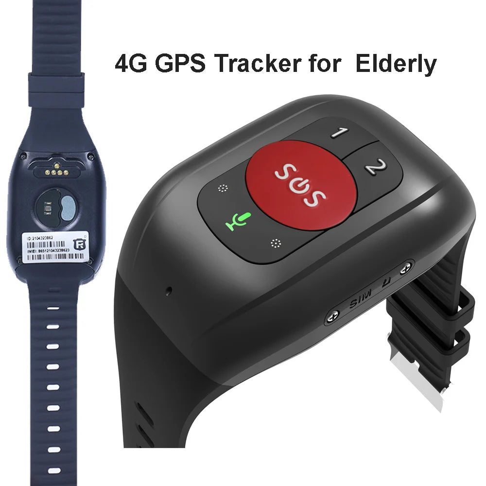 2025 Elderly People Smart Watch Bracelet 4G LTE GPS tracker Temperature Sensor SOS Urgent Call and Fall Detection for the Senior
