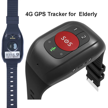 2025 Elderly People Smart Watch Bracelet 4G LTE GPS tracker Temperature Sensor SOS Urgent Call and Fall Detection for the Senior