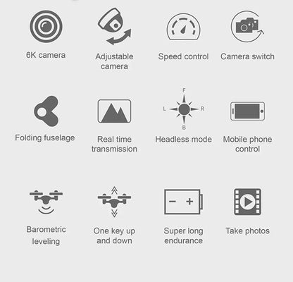 E99 Pro Drone Quadcopter Remote Control Handle Four Axis Aircraft HD 6K Photography UAV Altitude Fixation Helicopter Toys