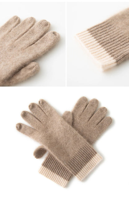 Winter Cashmere Gloves for Women Warm Touch Screen Gloves Cold Protection Full Finger Mittens Outdoor Cycling Thick Glove