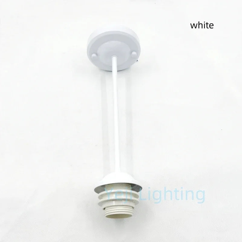 E27 Socket Lamp Holder with Ceiling Plate Ceiling Canopy Metal Rod Iron Ceiling Rose with Rod Lamp Base for LED Chandelier DIY