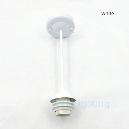 E27 Socket Lamp Holder with Ceiling Plate Ceiling Canopy Metal Rod Iron Ceiling Rose with Rod Lamp Base for LED Chandelier DIY