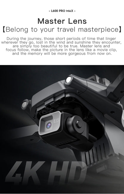 L600 PRO / PRO MAX Drone 4K Profesional Dual Camera 3-axis Gimbal Brushless Obstacle Avoidance WiFi FPV Dron RC Quadcopter Toys