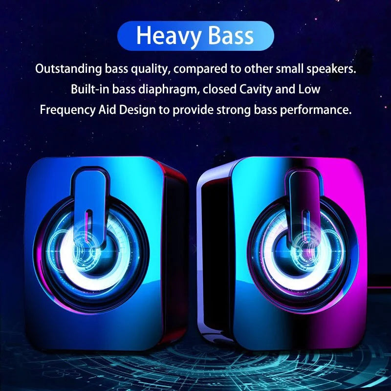 Mini Computer Speaker Stereo Sound With Microphone 3.5mm AUX Cable Home Office Speaker For Desktop Notebook Computer Loudspeaker