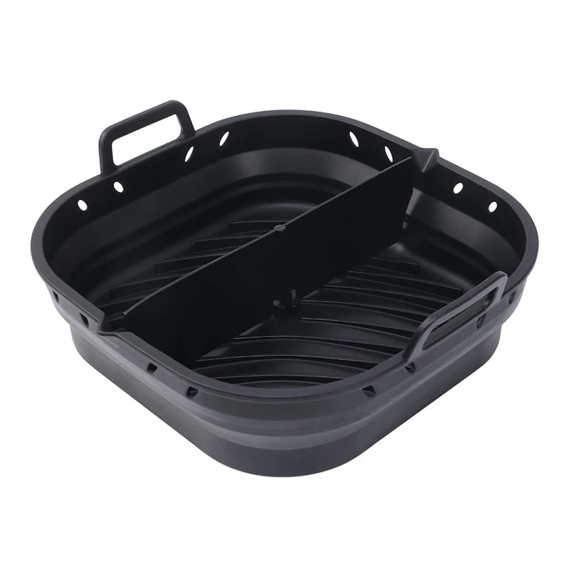 Silicone Air Fryer Liners Square Reusable Silicone Basket Easy to Clean Air Fryers Pot for 5.8 to 8 Qt Air Fryer Baking Tray