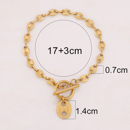 316L Stainless Steel Coffee Bean Pendant Bracelet For Women Fashion Coffee Bean Shape Chain Bracelets Jewelry Gift
