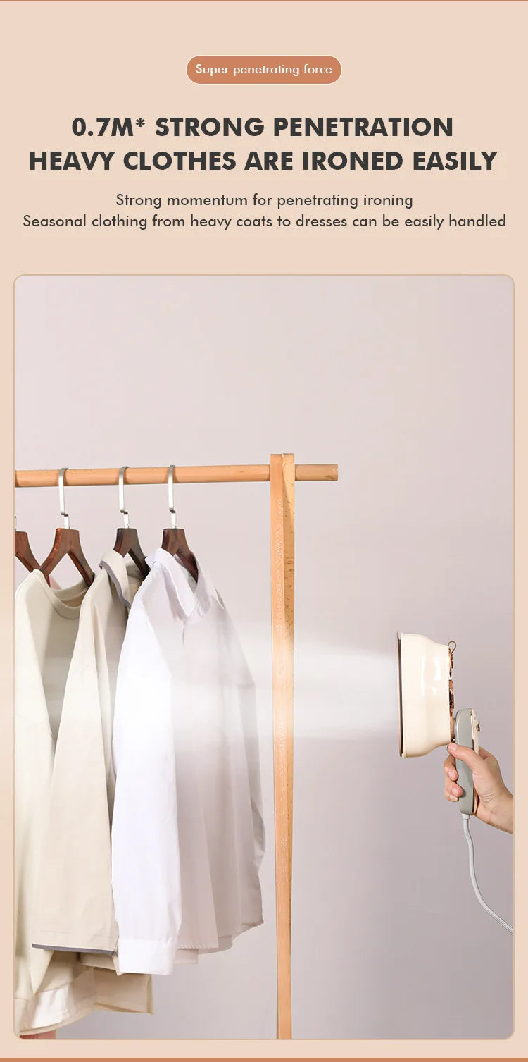 1200W Portable Garment Steamer Mini Handheld Steam Iron for Garments Wet and Dry Dual Use Electric Iron Travel Ironing Machine