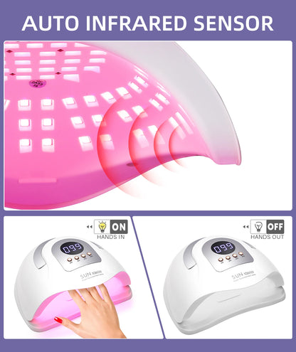 SUN X26 MAX Nail Dryer Machine 380W UV LED Lamp for Nails 81LEDS Gel Polish Curing Manicure Lamp With Auto Smart Sensor Nail Art