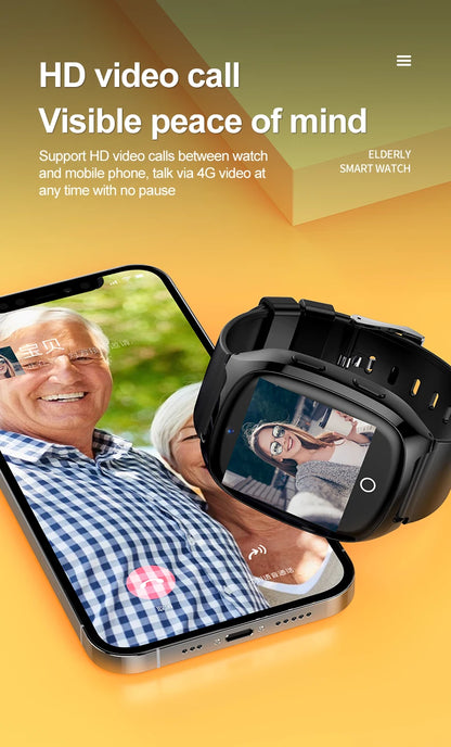 4G Elderly Tracker Smart watch D300 Body Temperature Heart Rate Blood Pressure GPS Location Tracking Phone Watch for Old People