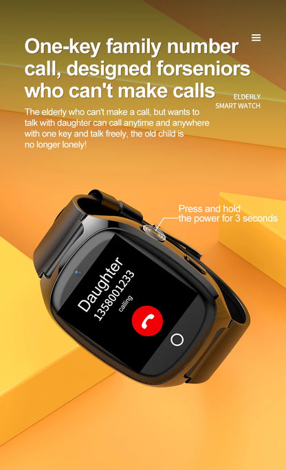 4G Elderly Tracker Smart watch D300 Body Temperature Heart Rate Blood Pressure GPS Location Tracking Phone Watch for Old People