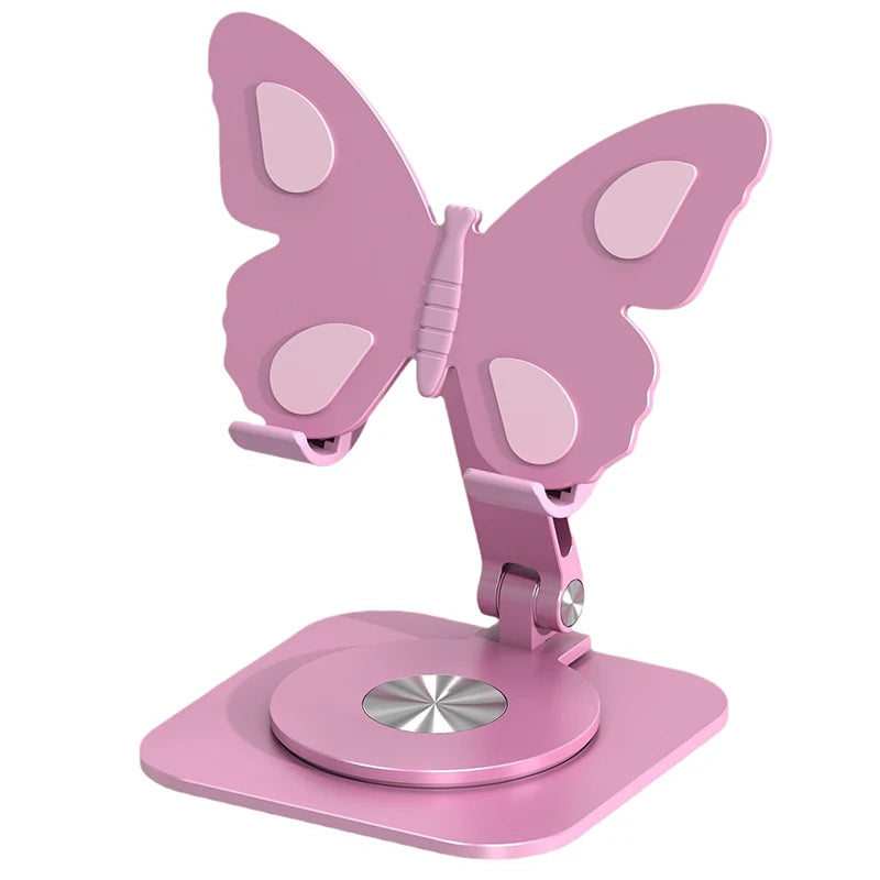 Aluminum Alloy Mobile Phone Holders Butterfly 360 Degree Rotating Mobile Phone Stand Foldable Adjustable Tablet Stand