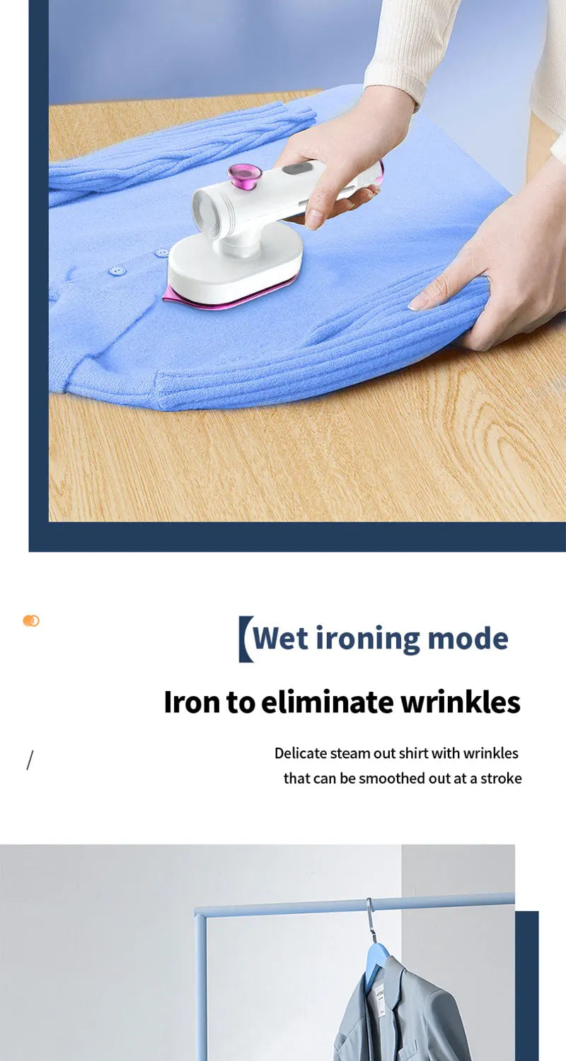 Portable Mini Steam Iron For Clothes Foldable Handheld Electric Ironer Wet Dry Garment Steamer Ironing Machine Travel Home Appli