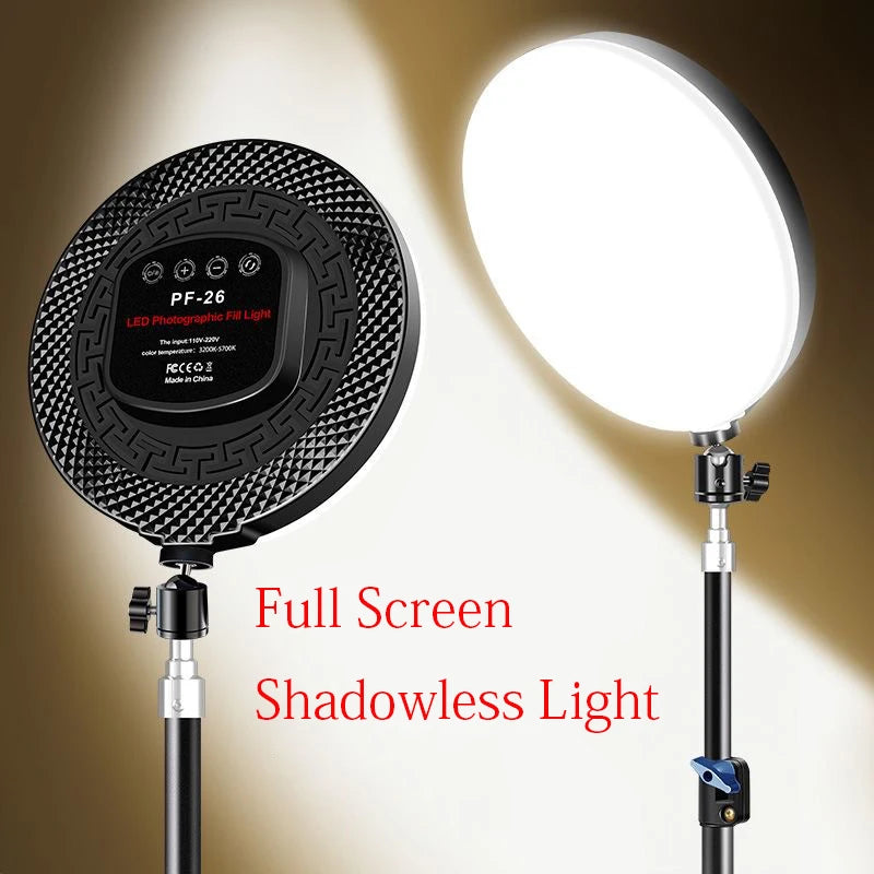 LED Photo Studio Light Video Lighting Recording Photography Panel Lamp &amp; Tripod Stand Remote For Youbute Game Live Phone Holder