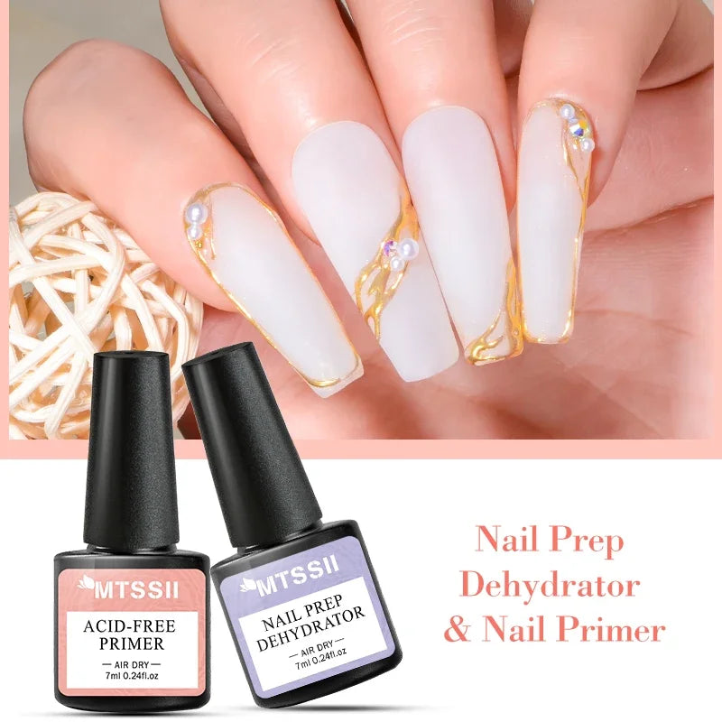 7ml Nail-Primer &amp; Prep Dehydrator Gel Nail Polish 28 Days+ Long-Lasting No Need UV LED Lamp Nail Gel Base Top Coat Varnishes