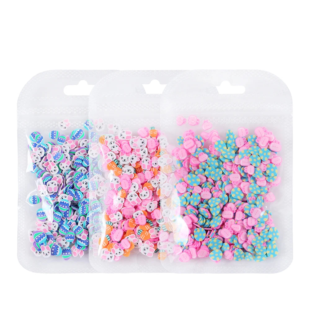 10 g Easter Day Slices Polymer Clay Sprinkles Epoxy Resin Filling Colorful Egg Rabbit Carrot Shape DIY Crafts Making Accessories